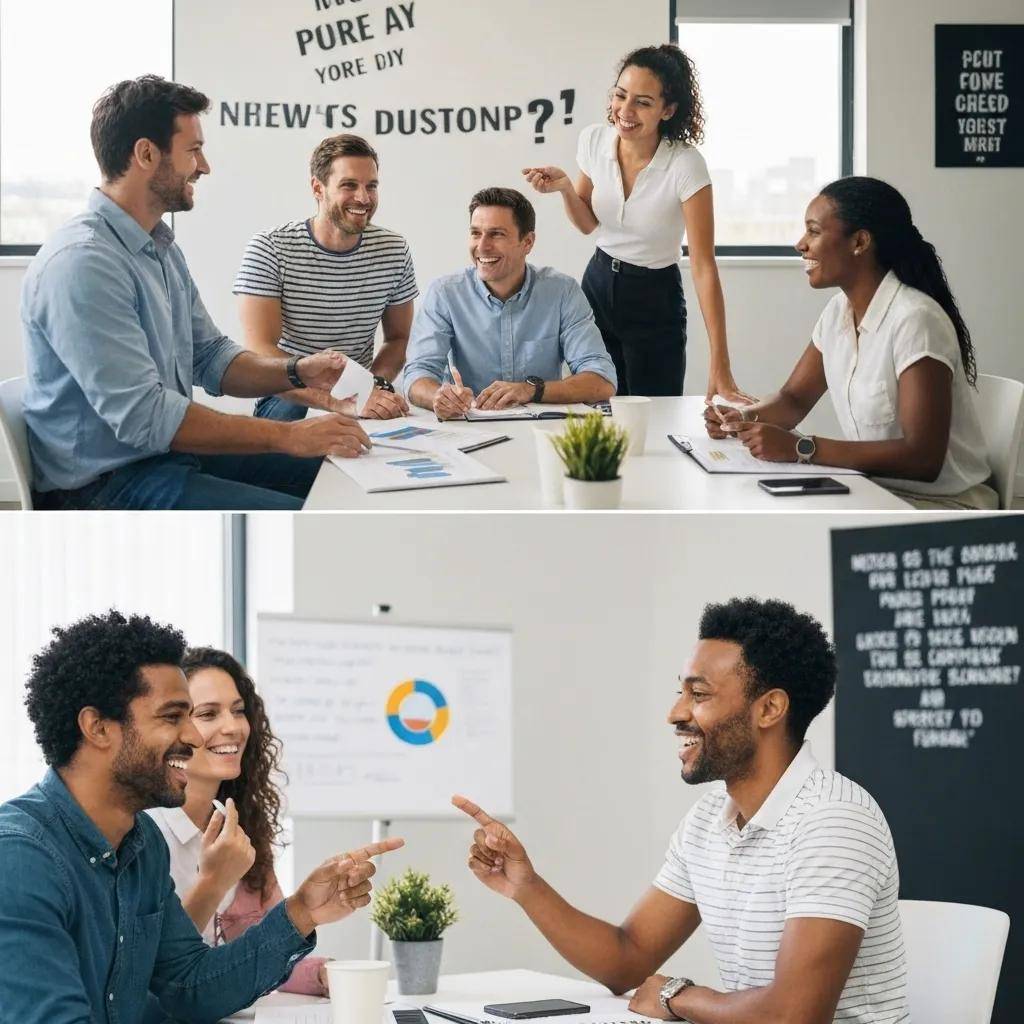 Diverse employees engaged in a leadership development workshop, showcasing collaboration and enthusiasm